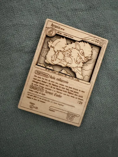Carte Pokémon Arcanin en bois 3D – photo 2