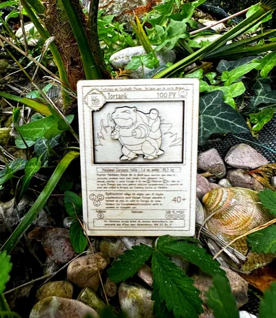Carte Pokémon Tortank en bois 3D – photo 2