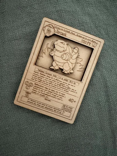 Carte Pokémon Tortank en bois 3D – photo 3