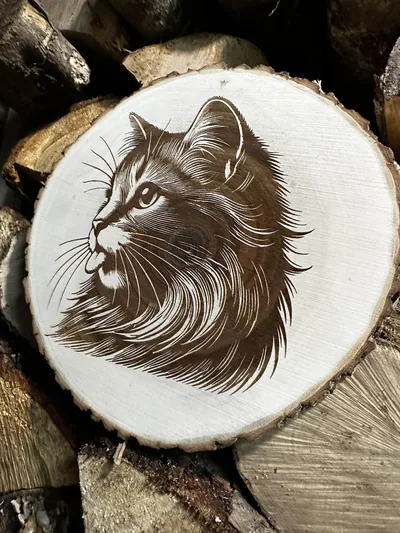 Dessous de plat Chat en bois gravé – photo 1