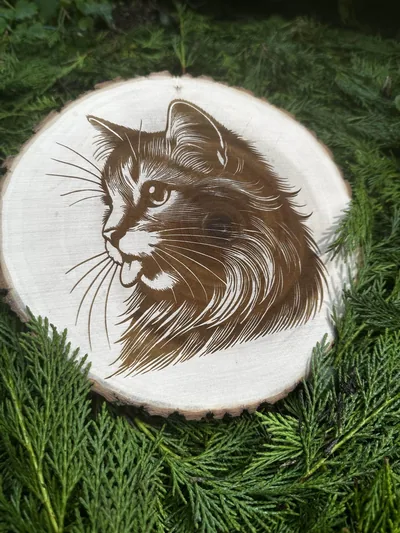 Dessous de plat Chat en bois gravé – photo 2