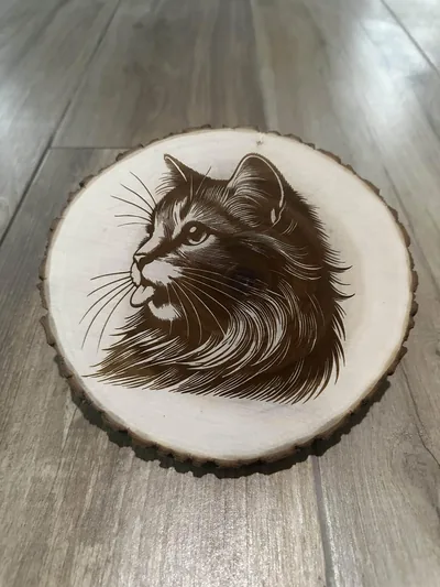 Dessous de plat Chat en bois gravé – photo 3