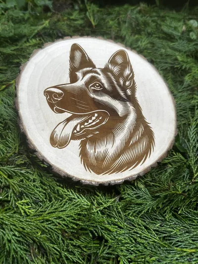 Dessous de plat Chien en bois gravé – photo 2