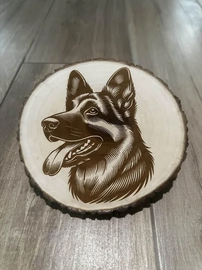 Dessous de plat Chien en bois gravé – photo 3