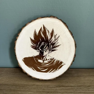 Dessous de plat Goku en bois gravé – photo 1