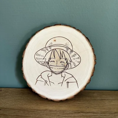 Dessous de plat Luffy en bois gravé – photo 1