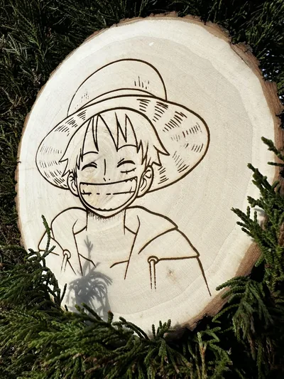 Dessous de plat Luffy en bois gravé – photo 2