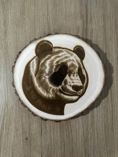 Dessous de plat Panda en bois gravé – photo 3