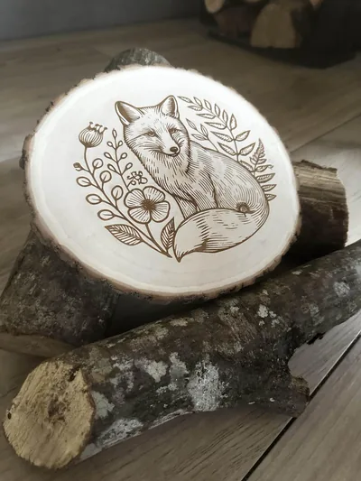 Dessous de plat Renard en bois gravé – photo 1