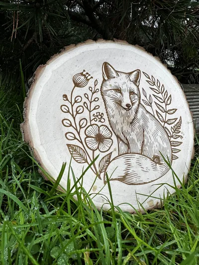 Dessous de plat Renard en bois gravé – photo 2