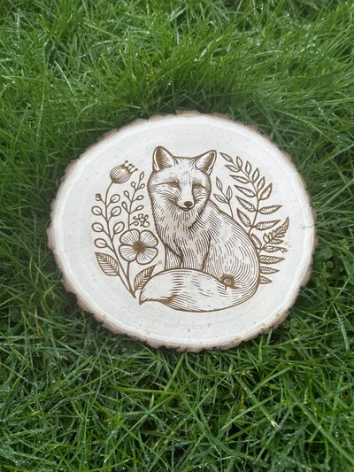 Dessous de plat Renard en bois gravé – photo 3